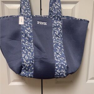 PINK Victoria's Secret Blue Floral Mesh Tote